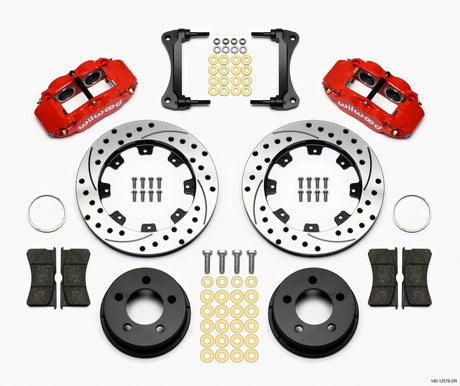 Wilwood Narrow Superlite 4R Front Kit 12.19in Drilled Red 87-89 Jeep YJ Wilwood Big Brake Kits  AXOPROS