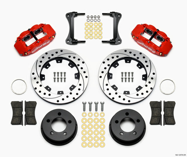 Wilwood Narrow Superlite 4R Front Kit 12.19in Drilled Red 87-89 Jeep YJ Wilwood Big Brake Kits  AXOPROS