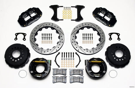 Wilwood Narrow Superlite 4R Rear P-Brk Kit 12.88in Drilled Big Ford New Style 2.50in Offset Wilwood Big Brake Kits  AXOPROS