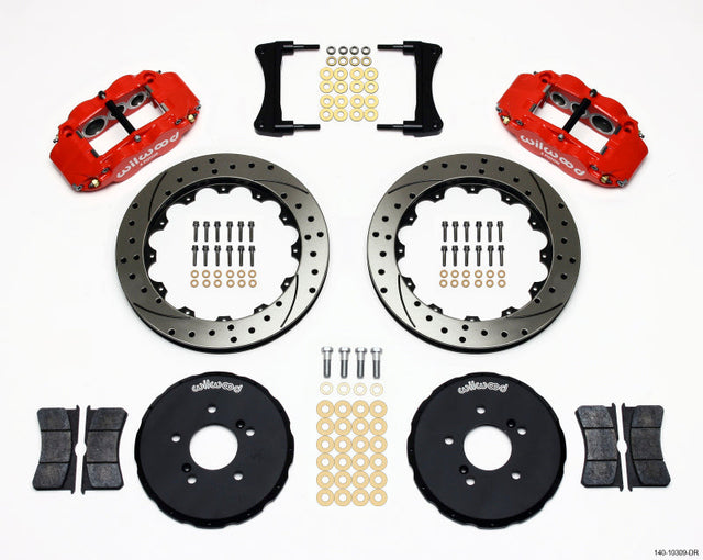 Wilwood Narrow Superlite 6R Front Hat Kit 12.88in Drill Red Honda S2000 Wilwood Big Brake Kits  AXOPROS