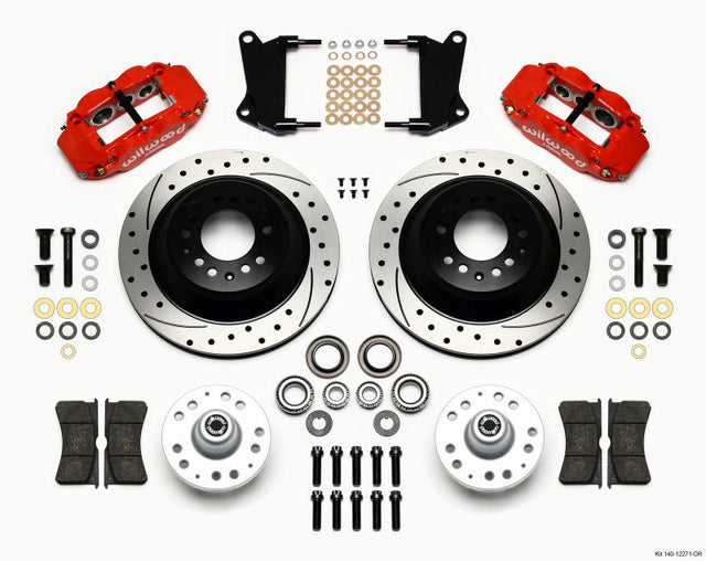 Wilwood Narrow Superlite 6R Front Hub & 1PC Rtr Kit 12.88in Dril -Red 67-69 Camaro 64-72 Nova Wilwood Big Brake Kits  AXOPROS