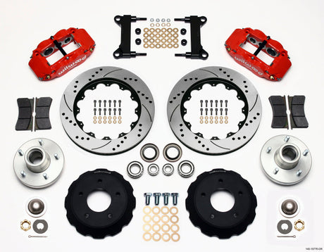 Wilwood Narrow Superlite 6R Front Hub Kit 14.00in Drill Red Chevy C-10 60-87 CPP Drop Spindle Wilwood Big Brake Kits  AXOPROS
