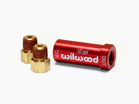 Wilwood Residual Pressure Valve - New Style w/ Fittings - 10# / Red Wilwood Brake Hardware  AXOPROS