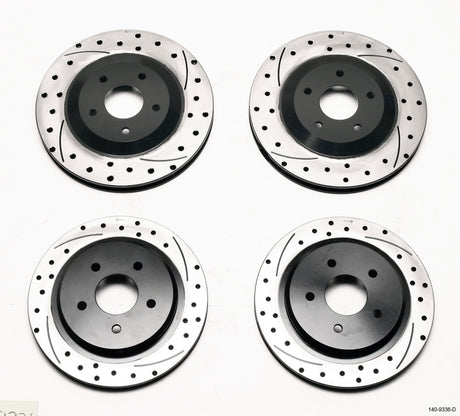 Wilwood Rotor Kit Front/Rear-Dimpled/Slotted 97-04 Corvette C5 All/ 05-13 C6 Base Wilwood Brake Rotors - 2 Piece  AXOPROS