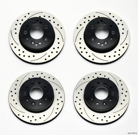 Wilwood Rotor Kit Front/Rear-Drilled 65-82 Corvette C2/C3 (1Pc Rotors) Wilwood Brake Rotors - 2 Piece  AXOPROS