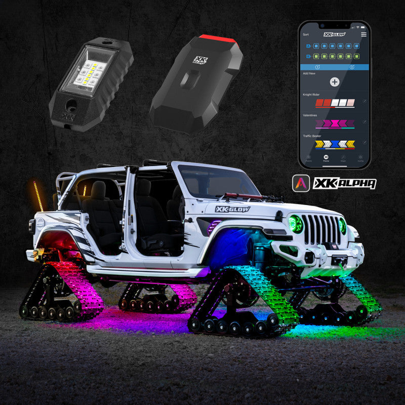 XK Glow RGBW Addressable LED Rock Light Kits Standard XKalpha App Controlled XKGLOW Light Bars & Cubes  AXOPROS
