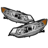 xTune 09-14 Acura TSX Projector Headlights - Light Bar DRL - Chrome (PRO-JH-ATSX09-LB-C) SPYDER Headlights  AXOPROS