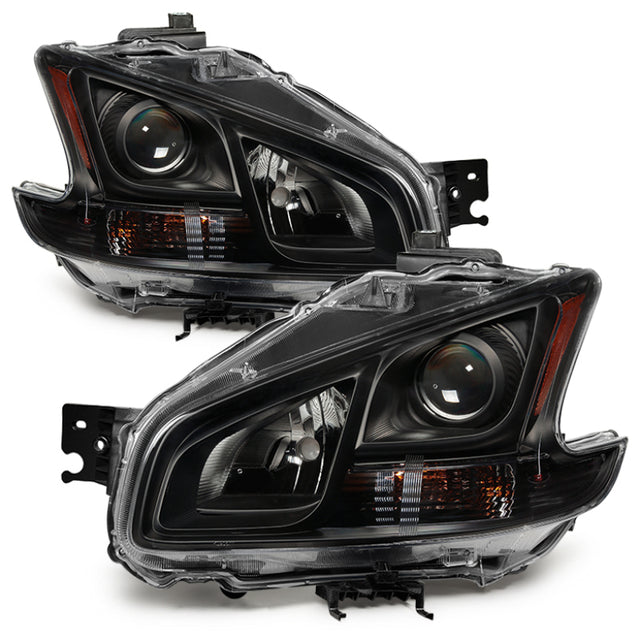 xTune 09-14 Nissan Maxima Halogen ONLY (No HID) OEM Style Headlights - Black HD-JH-NM09-AM-BK SPYDER Headlights  AXOPROS