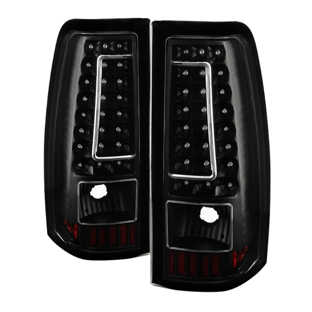 Xtune Chevy Silverado 1500-2500-3500 03-06 C-Shape LED Tail Lights Black ALT-ON-CS03-G2-LED-BK SPYDER Tail Lights  AXOPROS