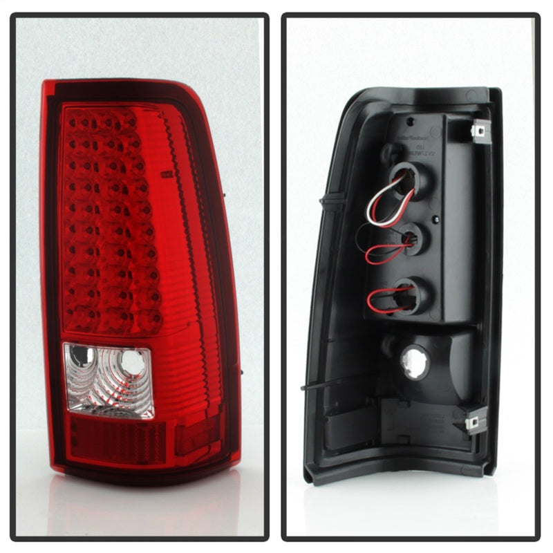 Xtune Chevy Silverado 1500/2500/3500 03-06 LED Tail Lights Red Clear ALT-ON-CS03-LED-RC SPYDER Tail Lights  AXOPROS