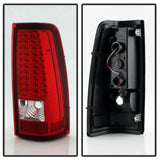Xtune Chevy Silverado 1500/2500/3500 99-02 LED Tail Lights Red Clear ALT-ON-CS99-LED-RC SPYDER Tail Lights  AXOPROS