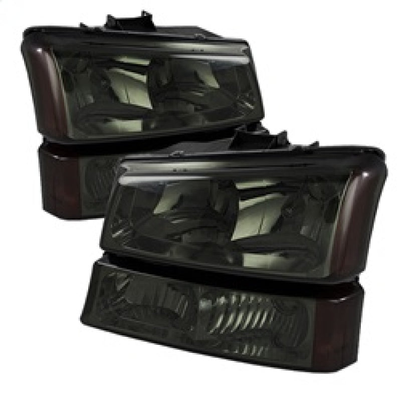 Xtune Chevy Silverado 2500HD 03-06 Crystal Headlights w/ Amber Lights Smoke HD-JH-CSIL03-AM-SM-SET SPYDER Headlights  AXOPROS