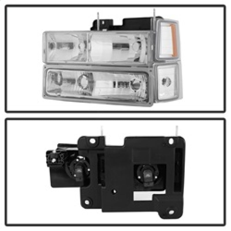 Xtune Chevy Suburban 94-98 Headlights w/ Corner & Parking Lights 8pcs Chrome HD-JH-CCK88-AM-C-SET SPYDER Headlights  AXOPROS