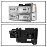 Xtune Chevy Suburban 94-98 Headlights w/ Corner & Parking Lights 8pcs Chrome HD-JH-CCK88-AM-C-SET SPYDER Headlights  AXOPROS