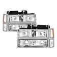 Xtune Chevy Suburban 94-98 Headlights w/ Corner & Parking Lights 8pcs Chrome HD-JH-CCK88-AM-C-SET SPYDER Headlights  AXOPROS