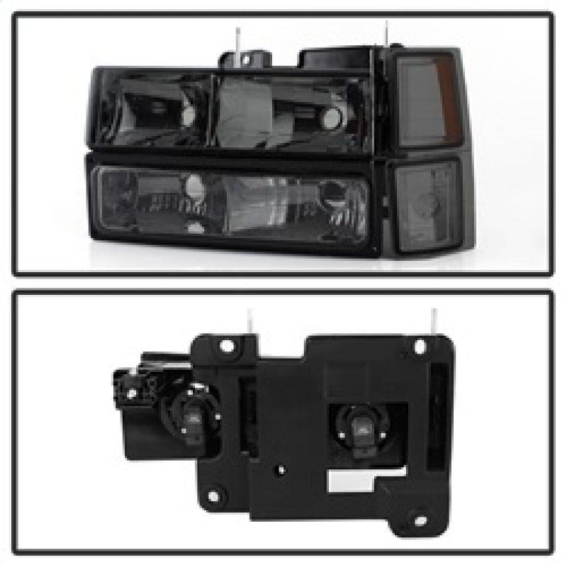 Xtune Chevy Suburban 94-98 Headlights w/ Corner & Parking Lights 8pcs Smoked HD-JH-CCK88-AM-SM-SET SPYDER Headlights  AXOPROS