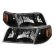 Xtune Crown Victoria 98-11 Crystal Headlights w/ Corner Lights Set Black HD-JH-CRVI98-SET-BK SPYDER Headlights  AXOPROS