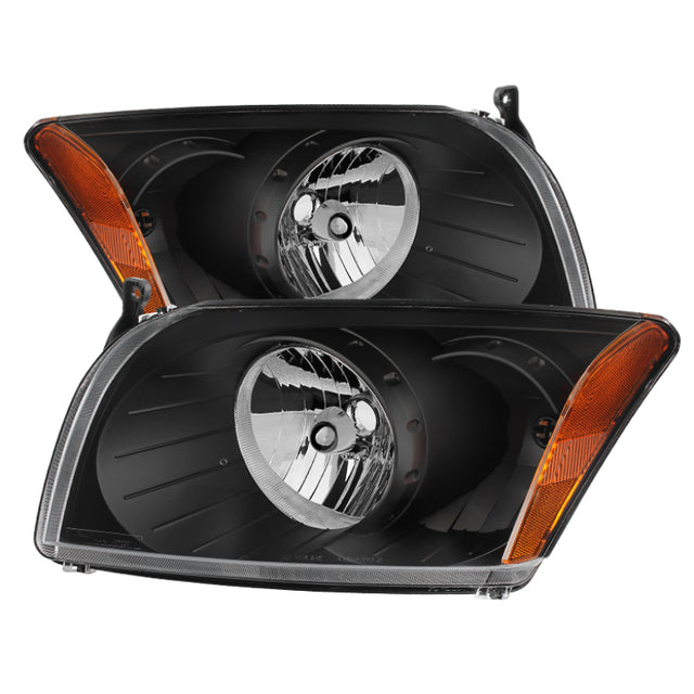 Xtune Dodge Caliber 07-12 Crystal Headlights -Black HD-JH-DCAL07-AM-BK SPYDER Headlights  AXOPROS