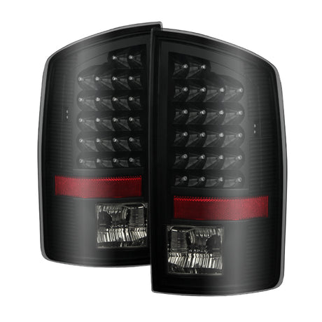 Xtune Dodge Ram 07-08 1500 / Ram 07-09 2500/3500 LED Tail Lights Black Smoke ALT-JH-DR07-LED-BKSM SPYDER Tail Lights  AXOPROS