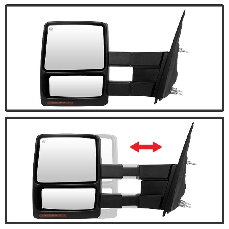 Xtune Ford F150 07-14 Power Heated Amber LED Signal Telescoping Mirror Left MIR-FF15007S-PWH-AM-L SPYDER Side Mirrors  AXOPROS
