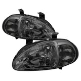 Xtune Honda Del Sol 93-97 1Pc Crystal Headlights Smoke HD-ON-HDEL93-1P-SM SPYDER Headlights  AXOPROS