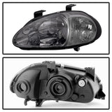 Xtune Honda Del Sol 93-97 1Pc Crystal Headlights Smoke HD-ON-HDEL93-1P-SM SPYDER Headlights  AXOPROS