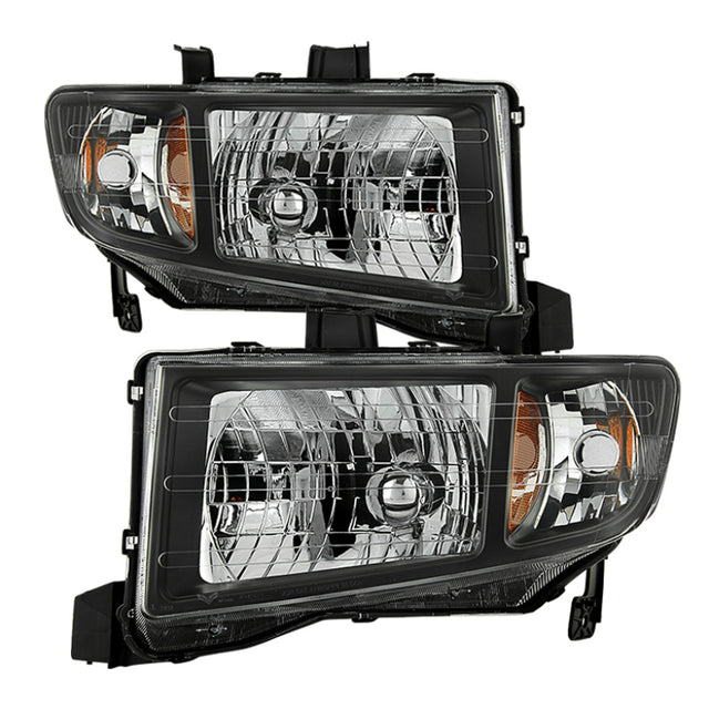 Xtune Honda Ridgeline 06-13 Crystal Headlights Black HD-JH-HRID06-AM-BK SPYDER Headlights  AXOPROS