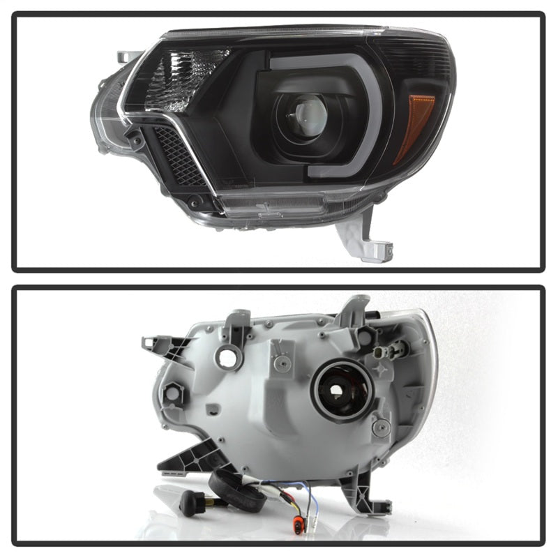 xTune Toyota Tacoma 12-15 Headlights - Light Bar DRL - Black PRO-JH-TTA12-LBDRL-BK SPYDER Headlights  AXOPROS