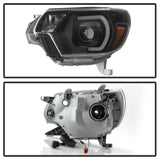xTune Toyota Tacoma 12-15 Headlights - Light Bar DRL - Black PRO-JH-TTA12-LBDRL-BK SPYDER Headlights  AXOPROS