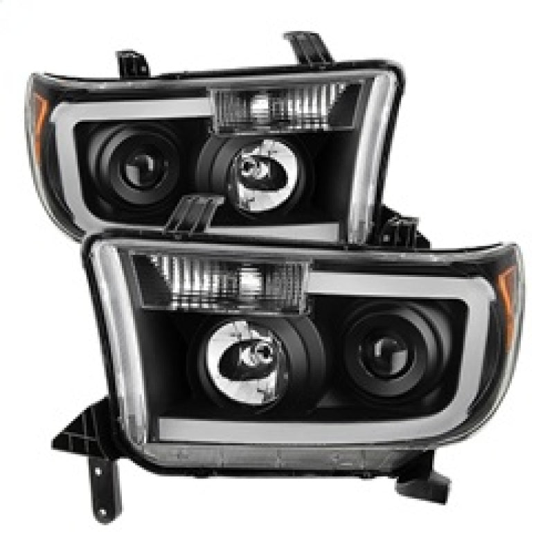 Xtune Toyota Tundra 07-13 LED Light Bar Projector Headlights Black PRO-JH-TTU07-LED-BK SPYDER Headlights  AXOPROS