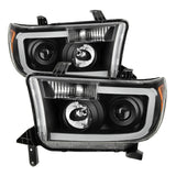 Xtune Toyota Tundra 07-13 LED Light Bar Projector Headlights Black PRO-JH-TTU07-LED-BK SPYDER Headlights  AXOPROS