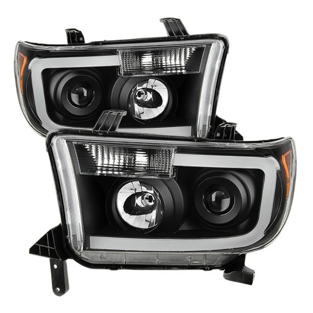Xtune Toyota Tundra 07-13 LED Light Bar Projector Headlights Black PRO-JH-TTU07-LED-BK SPYDER Headlights  AXOPROS
