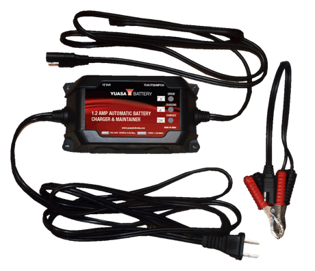 Yuasa 1.2 Amp Charger & Maintainer - 12V Yuasa Battery Battery Accessories  AXOPROS