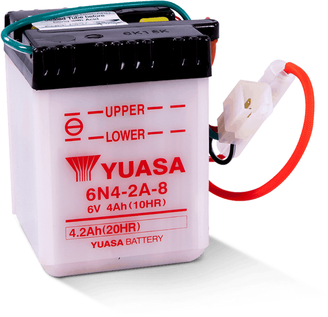 Yuasa 6N4-2A-8 Conventional 6-Volt Battery Yuasa Battery Batteries  AXOPROS