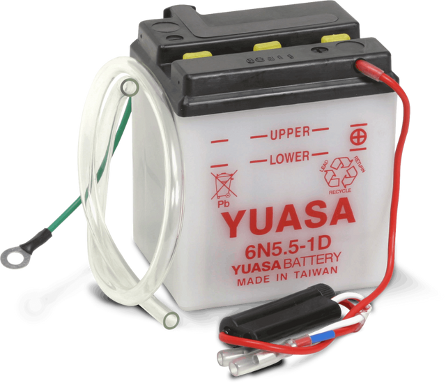 Yuasa 6N5.5-1D Conventional 6-Volt Battery Yuasa Battery Batteries  AXOPROS