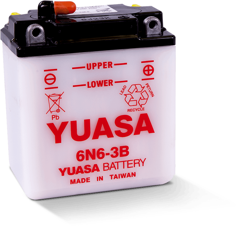 Yuasa 6N6-3B Conventional 6-Volt Battery Yuasa Battery Batteries  AXOPROS