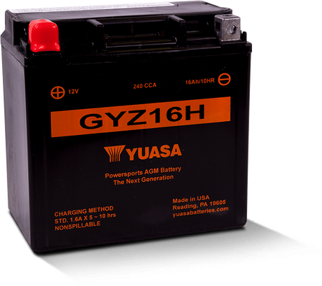 Yuasa GYZ16H High Performance Maintenance Free AGM 12-Volt Battery Yuasa Battery Batteries  AXOPROS