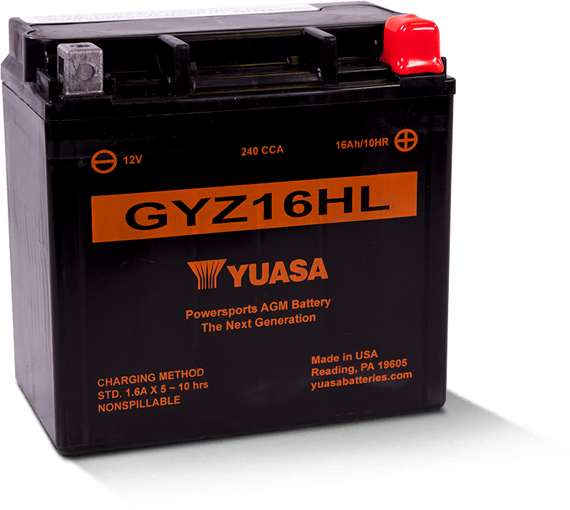 Yuasa GYZ16HL High Performance Maintenance Free AGM 12-Volt Battery Yuasa Battery Batteries  AXOPROS