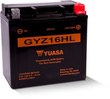 Yuasa GYZ16HL High Performance Maintenance Free AGM 12-Volt Battery Yuasa Battery Batteries  AXOPROS