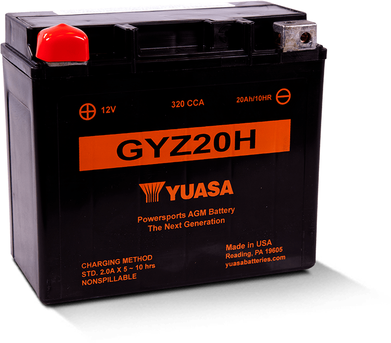 Yuasa GYZ20H High Performance Maintenance Free AGM 12-Volt Battery Yuasa Battery Batteries  AXOPROS
