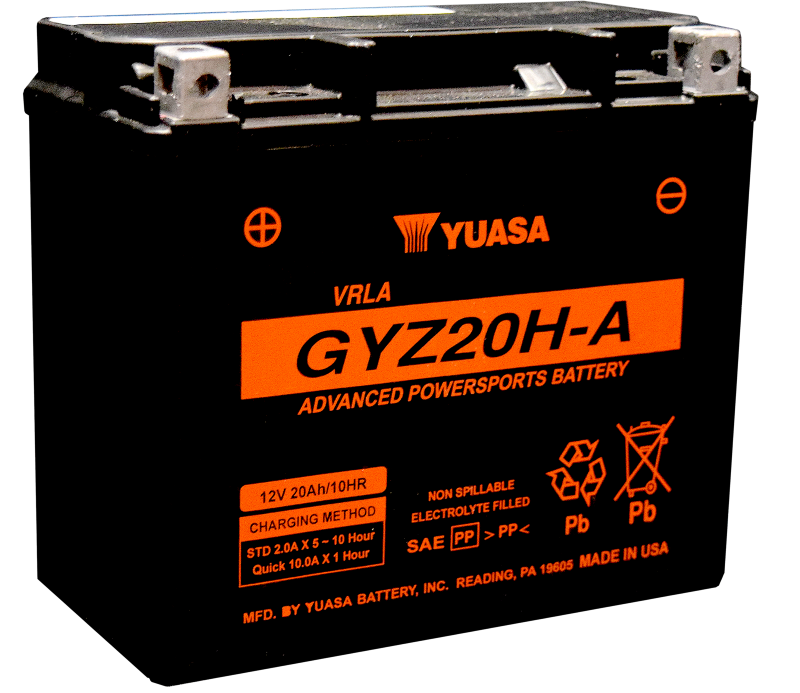 Yuasa GYZ20HA High Performance Maintenance Free AGM 12-Volt Battery Yuasa Battery Batteries  AXOPROS