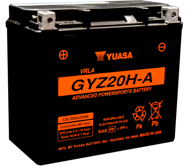 Yuasa GYZ20HA High Performance Maintenance Free AGM 12-Volt Battery Yuasa Battery Batteries  AXOPROS