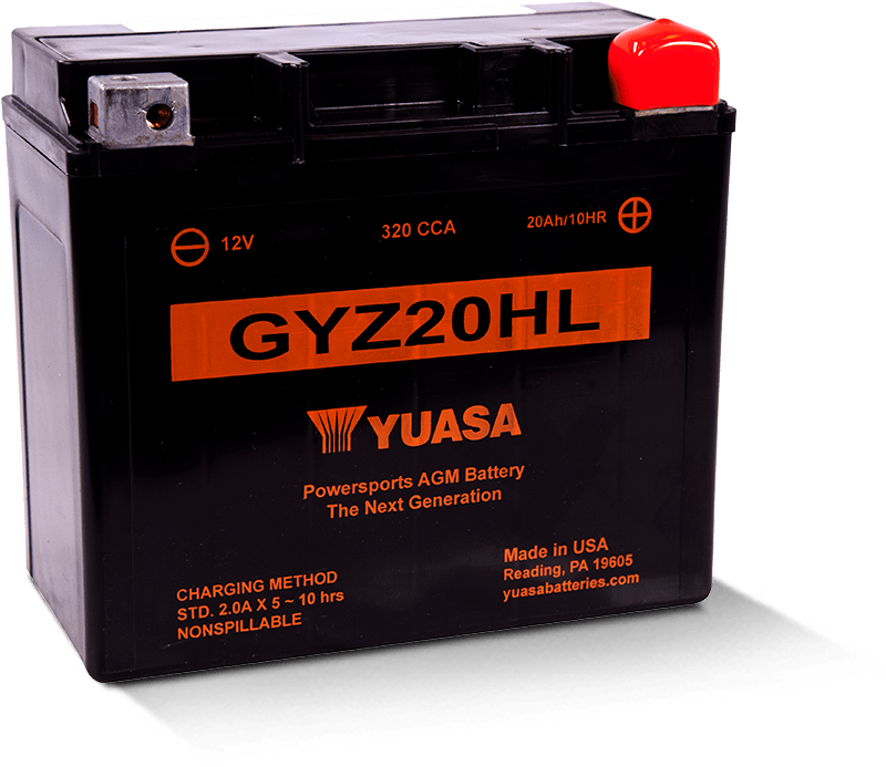 Yuasa GYZ20HL High Performance Maintenance Free AGM 12-Volt Battery Yuasa Battery Batteries  AXOPROS