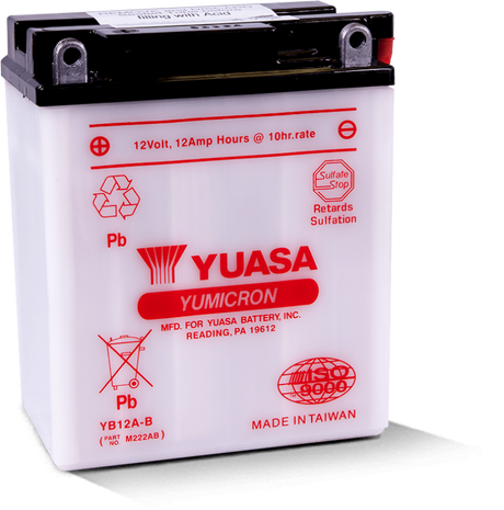 Yuasa YB12A-B Yumicron 12-Volt Battery Yuasa Battery Batteries  AXOPROS