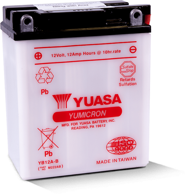Yuasa YB12A-B Yumicron 12-Volt Battery Yuasa Battery Batteries  AXOPROS