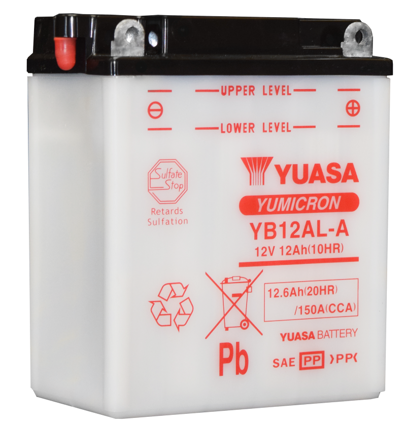 Yuasa YB12AL-A Yumicron 12-Volt Battery Yuasa Battery Batteries  AXOPROS