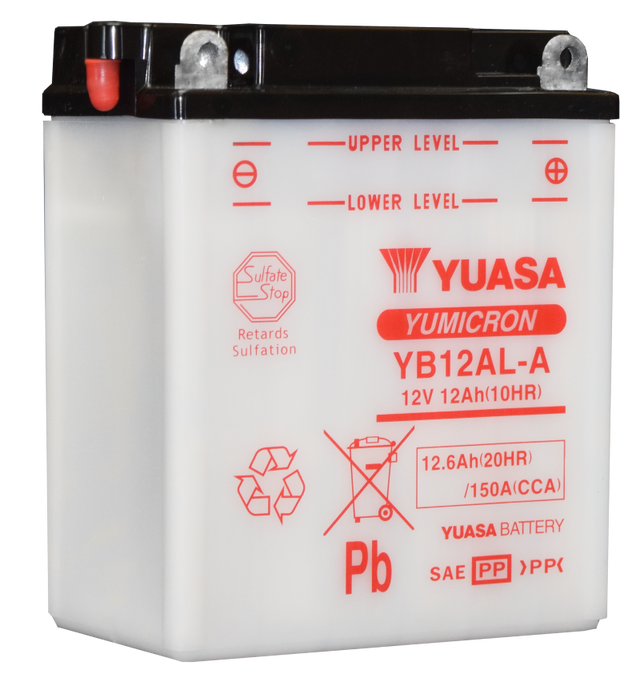 Yuasa YB12AL-A Yumicron 12-Volt Battery Yuasa Battery Batteries  AXOPROS