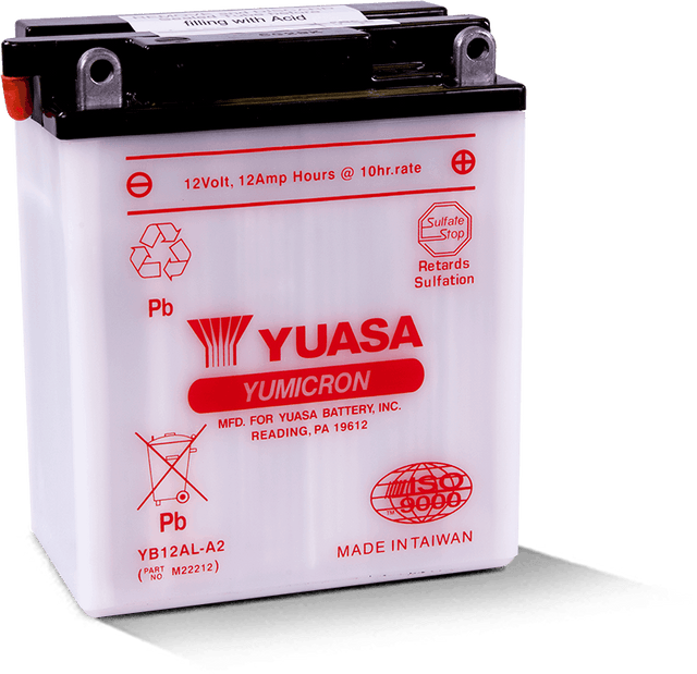 Yuasa YB12AL-A2 Yumicron 12-Volt Battery Yuasa Battery Batteries  AXOPROS