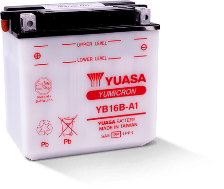 Yuasa YB16B-A1 Yumicron 12-Volt Battery Yuasa Battery Batteries  AXOPROS