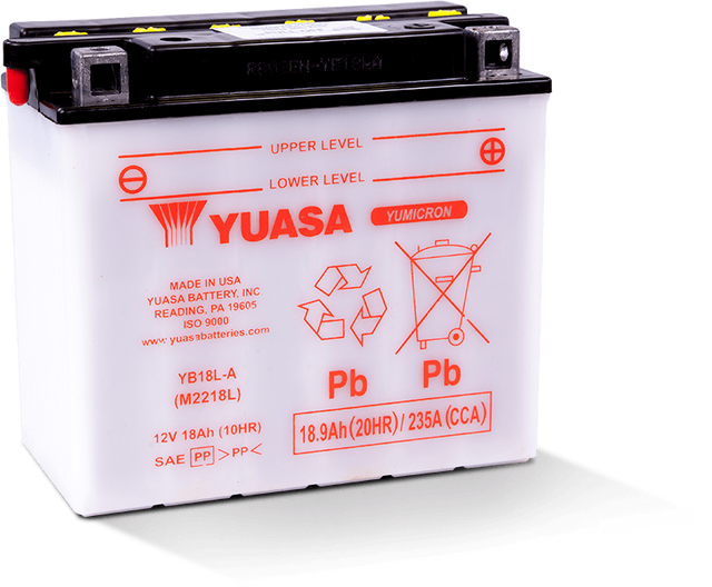 Yuasa YB18L-A Yumicron 12-Volt Battery Yuasa Battery Batteries  AXOPROS